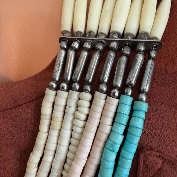 Unique Metal and Bead Necklace - Picture 2 of 11